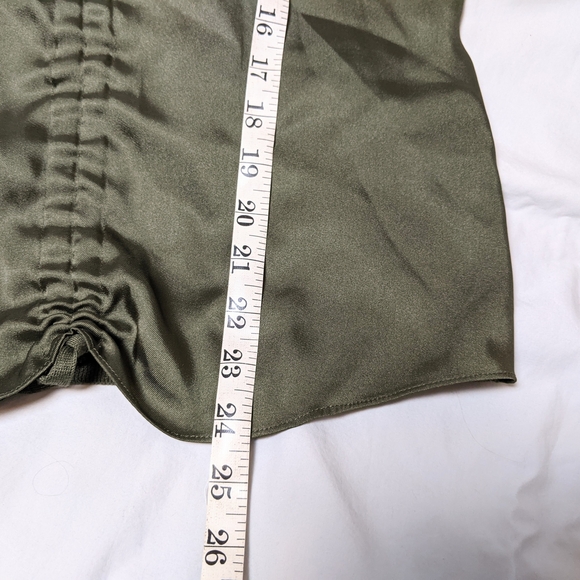 Ted Baker London Green Sleeveless Ruched Tie Front Blouse Size 1 - Picture 5 of 6